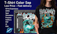 cmyk, simulation, and sport color separation for screen printing