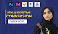 convert figma design to responsive HTML CSS bootstrap website fast