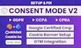 setup gdpr,ccpa cookie consent banner, activate google consent mode v2,cookieyes