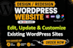 design redesign, clone, or edit, update, customize wordpress site with elementor