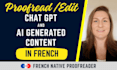 proofread, edit and humanize ai content in french