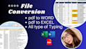 do document conversion, fast typing, pdf to word, pdf conversion