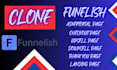 clone advertorial and sales page on funnelish landing page
