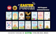design easter, egg hunt, party, dj, and event flyer