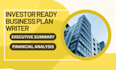 write an investor ready business plan for funding, loans, or grants