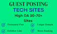 publish tech guest post on high da sites, niche edit link insertion