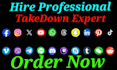 takedown delete remove harassing defamatory harmful negative posts social media