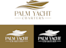 make premium attractive palm yacht charter logo design