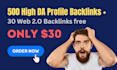 do profile creation web 2 0 high da SEO backlinks manually
