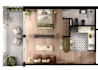 create a realistic floor plan with furniture and interior details