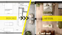 create a colored 2d floor plan with furniture for your interior project