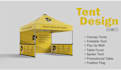 design a custom canopy tent, table cover and event flag