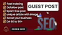 do guest post with article on dofollow and high traffic website