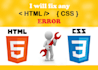 fix html css bootstrap and responsive website bugs or issues