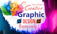 do graphic design  in adobe illustrator, photoshop expert
