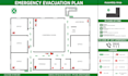 design fire emergency evacuation plan, map, diagram