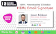 make professional clickable HTML email signature design with headshot and logo