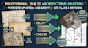 draft 2d and 3d permit floor plans, elevation and site plans