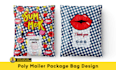 do poly mailer package, shipping bag, shopping bag and packaging design