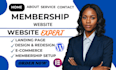 design membership website, paid subscription website on wordpress, wix