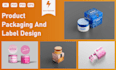 do product packaging label, box design with 3d mockup