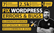 fix wordpress errors, bugs, elementor, woocommerce and PHP issues