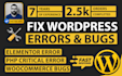 fix wordpress errors, bugs, elementor, woocommerce and PHP issues