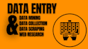 do data entry, data merge, data search, web research as you need
