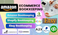 do amazon, shopify, ecommerce bookkeeping using quickbooks online, xero, wave