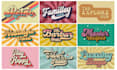 design custom hand lettering, retro script typography, font logo