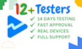 do 12 testers for your google play closed testing app
