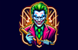 make different neon joker mascot logo design with express delivery