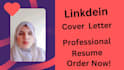 provide professional resume, linkdein and cover letter