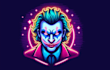 make unique neon joker mascot logo design with express delivery