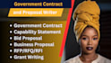 write winning proposal for  government contract, capability statement and tender