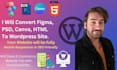 convert figma, psd, canva, html to wordpress
