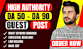 build 10 high DR contextual dofollow SEO guest post links with blogger outreach