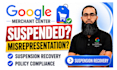 fix google merchant center suspension and misrepresentation