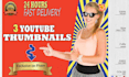 do 3 eye catching amazing custom youtube thumbnails designs