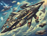 do an original space scenes, any science fiction, spaceships