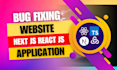 build web applications or bug fixing, react next js typescript