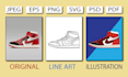 draw vector line art and line drawing illustrations