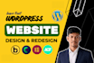 design, redesign super fast wordpress website with bricks builder or elementor