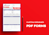 design pdf form, invoice, fillable, interactive pdf