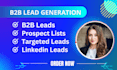 do targeted b2b lead generation, prospect list, linkedin and email list building