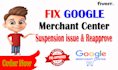fix google merchant center suspension