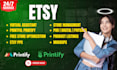 etsy store manager, product listings, printify, printful
