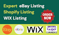 upload bulk shopify ebay lister etsy listing wix woocommerce SEO product listing