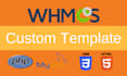professional whmcs template design and customization