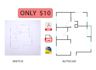 redraw floor plans from PDF or sketch into autocad fast and accurate